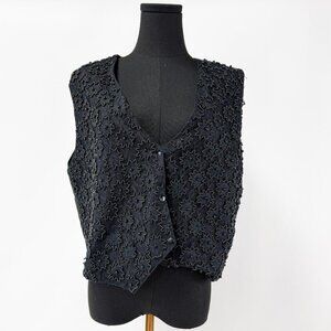 VINTAGE BEADED VEST TOP WITH BUTTONS